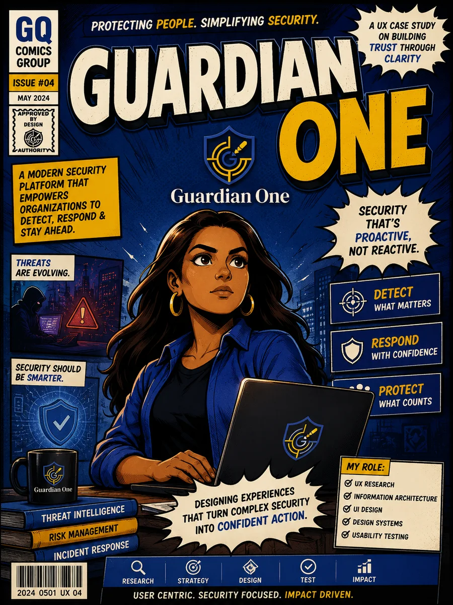 Guardian One claims flow screens with status timeline